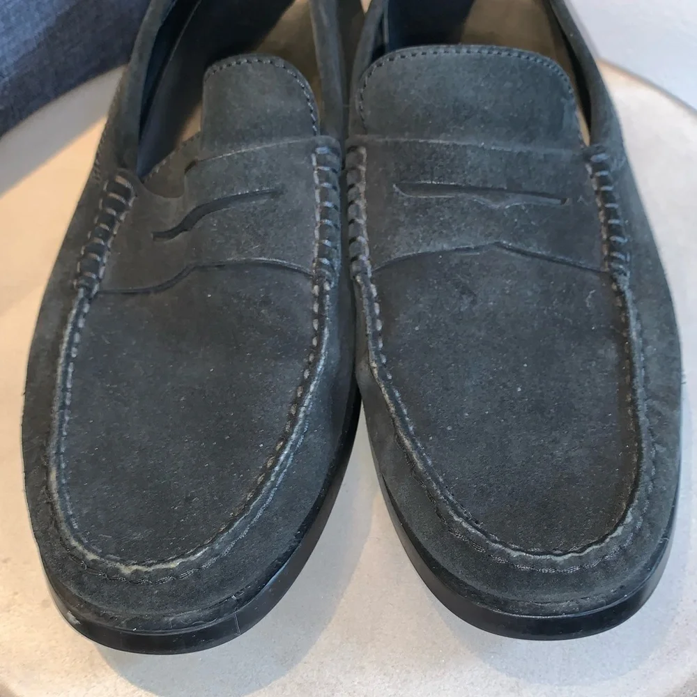 Tods Black Suede Slip on Loafers - Picture 4 of 6
